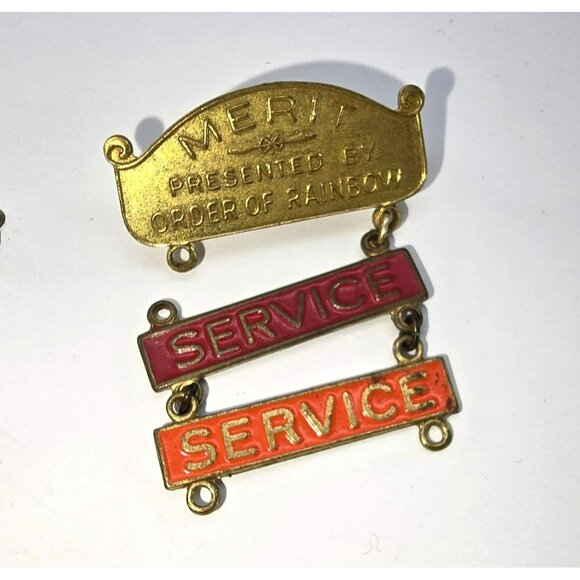 Vintage BFCL Masonic Rainbow Girl International Order Merit & Service Pins LI605 - Picture 3 of 6